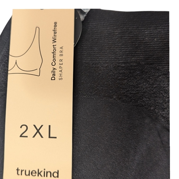 TRUEKIND By Shapermint | Women's Daily Comfort Wirefree Shaper Bra | Blk |  2XL - Picture 4 of 6